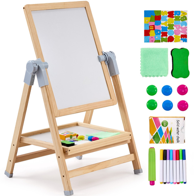 VEVOR 2-in-1 Kids Art Easel Ξύλινος μαγνητικός πίνακας κιμωλίας διπλής όψης