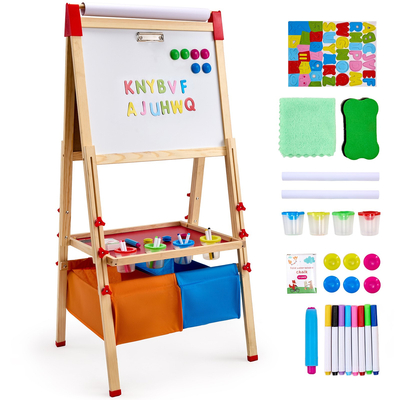 VEVOR 3-in-1 Kids Art Easel Ξύλινος μαγνητικός πίνακας κιμωλίας διπλής όψης