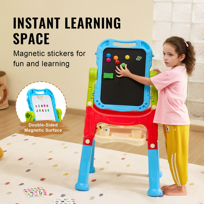VEVOR 2-in-1 Kids Art Easel Μαγνητικός πίνακας κιμωλίας διπλής όψης Περιστρεφόμενος