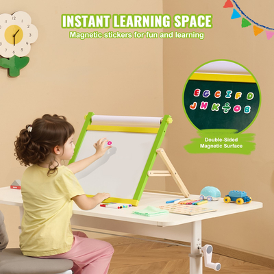VEVOR 3-σε-1 Επιτραπέζιο Kids Art Easel Μαγνητικός πίνακας κιμωλίας διπλής όψης