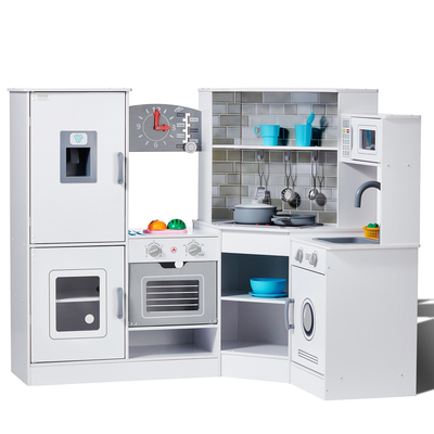 VEVOR Kitchen Playset Kids Pretend Cooking Play Toy 24 Piece Αξεσουάρ Λευκό