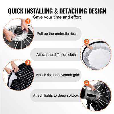 VEVOR Parabolic Softbox 33 σε Quick Release & Quick Fold & Portable