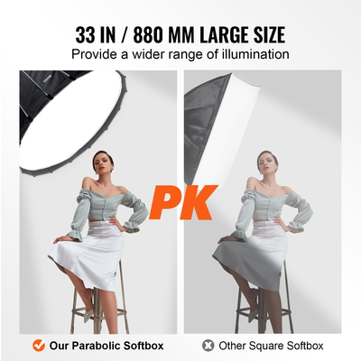 VEVOR Parabolic Softbox 33 σε Quick Release & Quick Fold & Portable