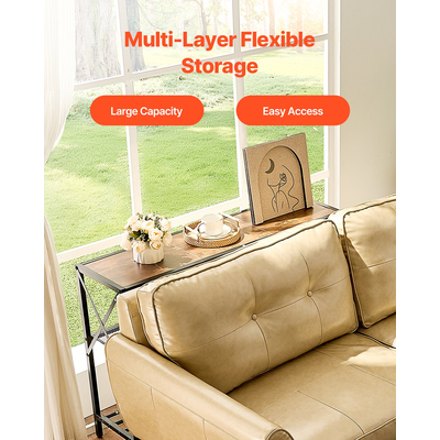 Στενή κονσόλα VEVOR Καναπές Τραπέζι Τραπεζάκι καναπέ Τραπεζάκι 3 επιπέδων για είσοδο & σαλόνι