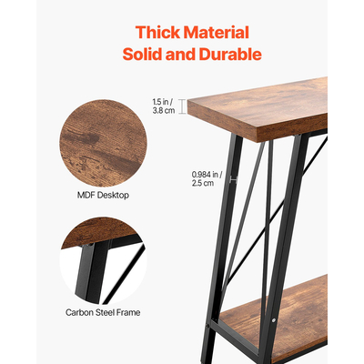 Στενή κονσόλα VEVOR Καναπές Τραπέζι Τραπεζάκι καναπέ 2 επιπέδων για είσοδο & σαλόνι