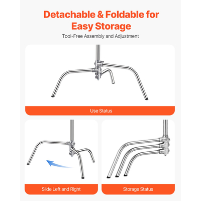 Βάση VEVOR C Μέγιστο ύψος 10,83 πόδια/330 cm Ανοξείδωτη βάση φωτογραφίας