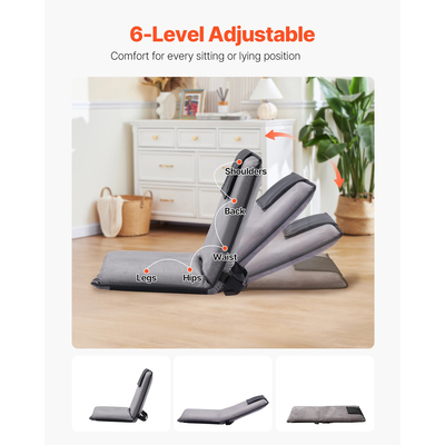 Καρέκλα δαπέδου VEVOR με υποστήριξη πλάτης Πτυσσόμενη καρέκλα δαπέδου 6 ρυθμιζόμενων θέσεων