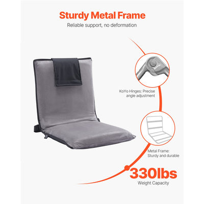 Καρέκλα δαπέδου VEVOR με υποστήριξη πλάτης Πτυσσόμενη καρέκλα δαπέδου 6 ρυθμιζόμενων θέσεων