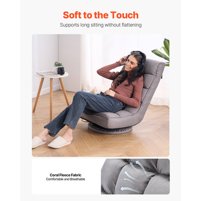 VEVOR 360° περιστρεφόμενη καρέκλα παιχνιδιών δαπέδου με αναδιπλούμενη καρέκλα 4 ρυθμιζόμενων θέσεων