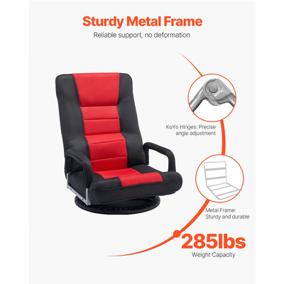 VEVOR 360° Περιστρεφόμενη καρέκλα δαπέδου Gaming Πτυσσόμενη καρέκλα δαπέδου με ρυθμιζόμενο υποβραχιόνιο