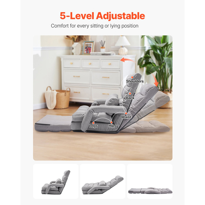 Καρέκλα δαπέδου VEVOR με 5 ρυθμιζόμενες θέσεις και καρέκλα gaming δαπέδου με υποβραχιόνιο