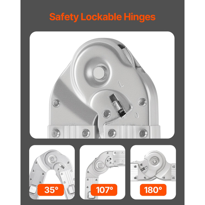 Πτυσσόμενη σκάλα πολλαπλών χρήσεων VEVOR 7 σε 1 5 Βήμα 19 πόδια Reach Height Metal