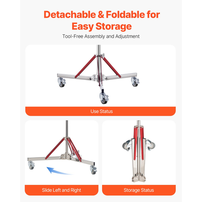 Ελαφρύ σταντ VEVOR Heavy Duty with Casters Max Ύψος 10,5 πόδια/320 εκ.