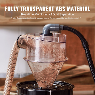 Διαχωριστής σκόνης VEVOR Cyclone με Διαχωριστή ηλεκτρικής σκούπας δεξαμενής 4" για δεξαμενή 50L