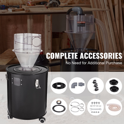 Διαχωριστής σκόνης VEVOR Cyclone με Διαχωριστή ηλεκτρικής σκούπας δεξαμενής 4" για δεξαμενή 50L