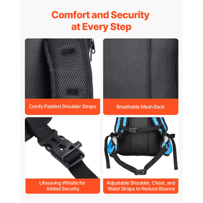 Σακίδιο πλάτης VEVOR Hydration Pack 3L TPU Water Bladder ποδηλασία Πεζοπορία Τρέξιμο Κάμπινγκ