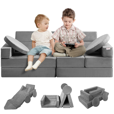VEVOR Play Couch, 15 τμχ Modular Kids Nugget καναπές, Καναπές από αφρό για νήπια με σφουγγάρι 25D υψηλής πυκνότητας για παιχνίδι, δημιουργικότητα, ύπνο, ευφάνταστα παιδικά έπιπλα για υπνοδωμάτιο και αίθουσα παιχνιδιών