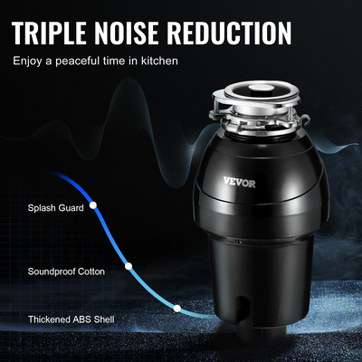 VEVOR Garbage Disposal 1,25 HP Continuous Food Waste Disposer 4060RPM EZ Connect