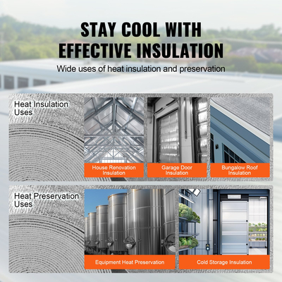 VEVOR Διπλό ανακλαστικό μονωτικό ρολό αφρού πυρήνα Radiant Barrier 48 ιντσών x 100 πόδια