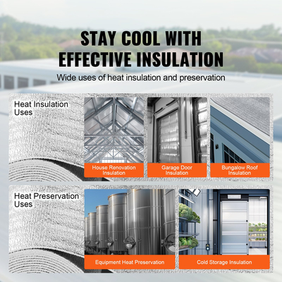 VEVOR Διπλό ανακλαστικό μονωτικό ρολό αφρού πυρήνα Radiant Barrier 24 in x 25 ft