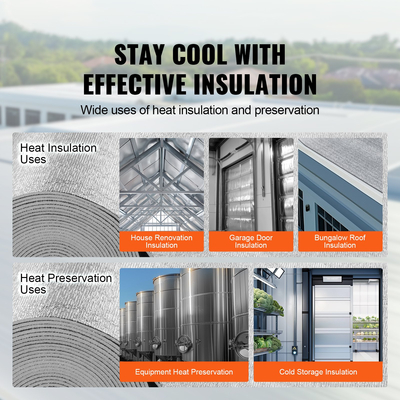 VEVOR Double Reflective Insulation Roll Foam Core Radiant Barrier 48 in x 50 ft