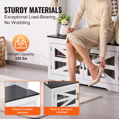 VEVOR Hall Tree Wooden Hall Tree με πάγκο 7 γάντζους για είσοδο και διάδρομο