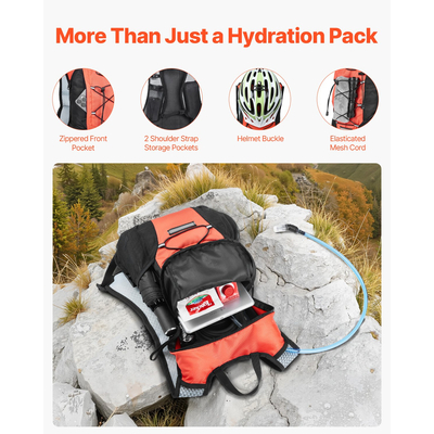 Σακίδιο πλάτης VEVOR Lightweight Hydration Pack 2L Water Bladder Biking Πεζοπορία τρέξιμο
