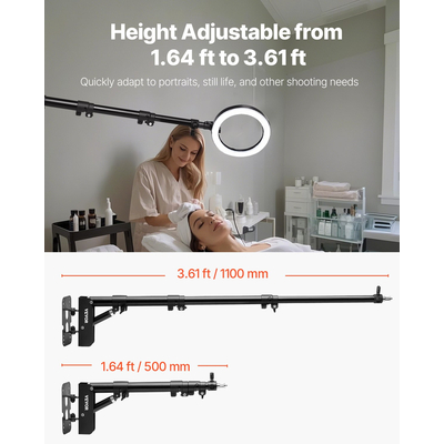 Βάση τοίχου VEVOR Triangle Boom Light Stand 39,37 in/100cm Ring Light Support