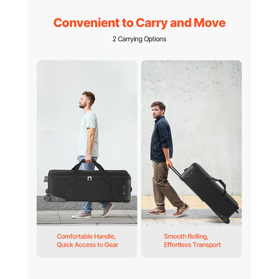 Θήκη τρόλεϊ εξοπλισμού VEVOR Studio 35,83 x 11,81 x 14 σε κυλιόμενη τσάντα κάμερας