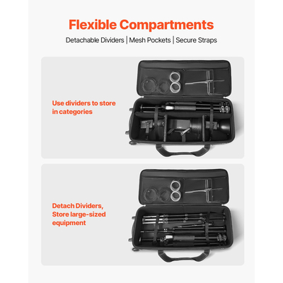 Θήκη τρόλεϊ εξοπλισμού VEVOR Studio 35,83 x 11,81 x 14 σε κυλιόμενη τσάντα κάμερας