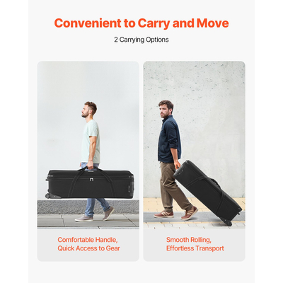 Θήκη τρόλεϊ εξοπλισμού VEVOR Studio 51,57 x 14,37 x 14,96 σε κυλιόμενη τσάντα κάμερας