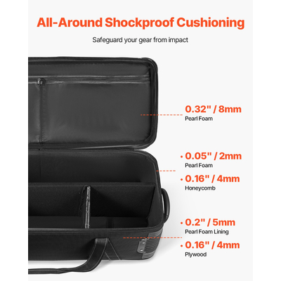 Θήκη τρόλεϊ εξοπλισμού VEVOR Studio 46,46 x 14,57 x 11,81 σε κυλιόμενη τσάντα κάμερας