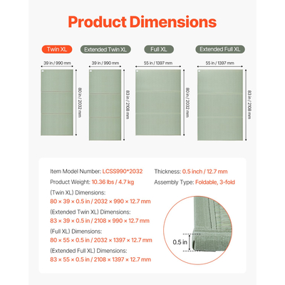 VEVOR Γιαπωνέζικο στρώμα τατάμι με διπλό πτυσσόμενο και αντιολισθητικό στρώμα τατάμι από γρασίδι