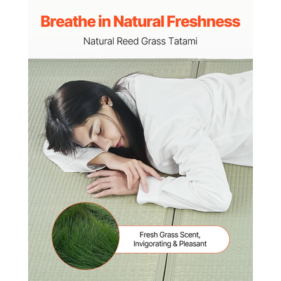 VEVOR Γιαπωνέζικο πατάκι τατάμι με king size πτυσσόμενο και αντιολισθητικό στρώμα τατάμι από γρασίδι