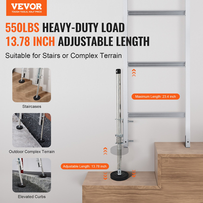 VEVOR 23,4 ιντσών Ladder Levler Steel 550lbs Εργαλείο ισοστάθμισης φορτίου Ανώμαλο έδαφος