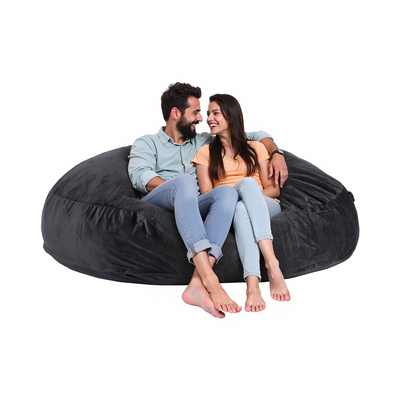Καρέκλα VEVOR Round Bean Bag με αφαιρούμενο & πλενόμενο κάλυμμα για ενήλικες Giant Black