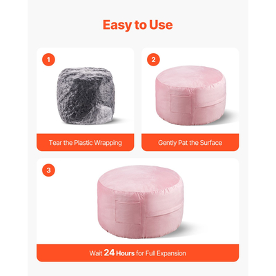 Καρέκλα VEVOR 3 πόδια Round Bean Bag με αφαιρούμενο κάλυμμα & Dutch Velvet Pink