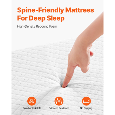 VEVOR Πτυσσόμενο Κρεβάτι Πτυσσόμενο Κρεβάτι με 5 σε Αφρώδες Στρώμα για Ενήλικες και Επισκέπτες