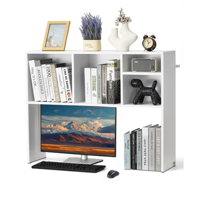 VEVOR Desktop Bookshelf White Desktop Storage Organizer 1-Tier για γραφείο και σπίτι