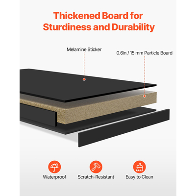 VEVOR Desktop Bookshelf Black Desktop Storage Organizer 2-Tier για γραφείο και σπίτι