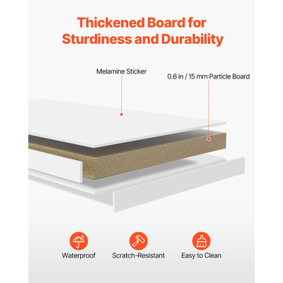 VEVOR Desktop Bookshelf White Desktop Storage Organizer 2-Tier για γραφείο και σπίτι