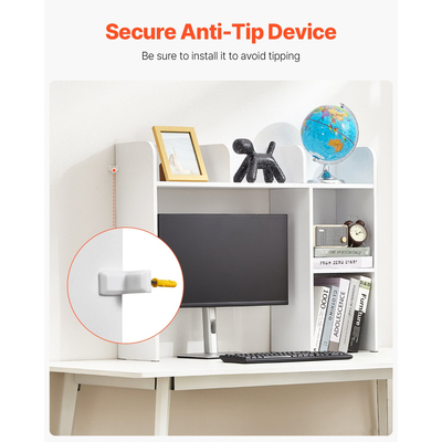 VEVOR Desktop Bookshelf White Desktop Storage Organizer 2-Tier για γραφείο και σπίτι