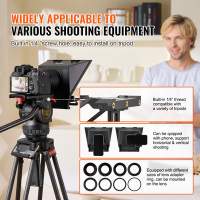 VEVOR 8&#039;&#039; φορητό τηλεχειριστήριο τηλεπρομηθευτών για ζωντανή ροή μέσω webcam Smartphone