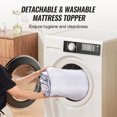 VEVOR Topper στρώματος Premium Memory Foam Fiber Fill Queen 76,2 mm Πάχος