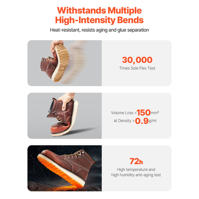 VEVOR Steel Toe Work Boots UK Size 11 Waterproof Moc Toe for Men Αντιολισθητικά