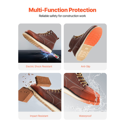 VEVOR Steel Toe Work Boots UK Size 12 Αδιάβροχο Moc Toe για άνδρες Αντιολισθητικά