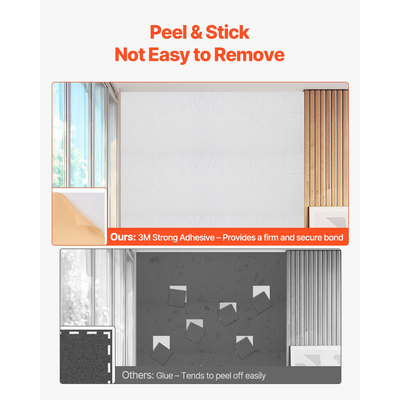 VEVOR Πακέτο 18 ακουστικών πάνελ τοίχου 11,8 x 11,8 x 0,4 ίντσες αυτοκόλλητα λευκά