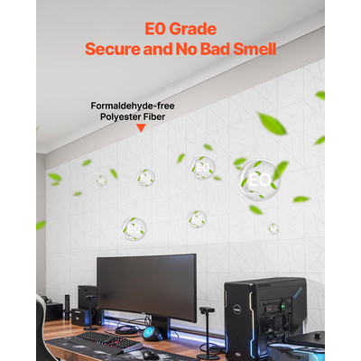 VEVOR Πακέτο 18 ακουστικών πάνελ τοίχου 11,8 x 11,8 x 0,4 ίντσες αυτοκόλλητα λευκά