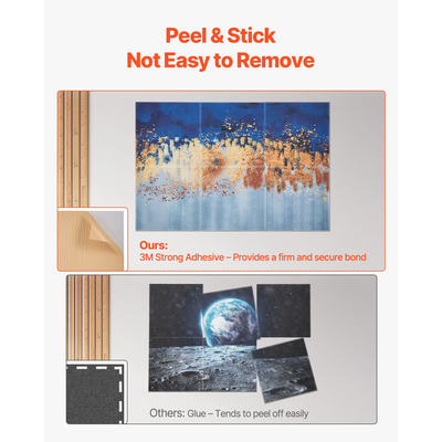 VEVOR Πακέτο 6 Ακουστικών Πάνελ Τέχνης 23,6 x 23,6 ιντσών Αυτοκόλλητα για Παστέλ Σπιτιού