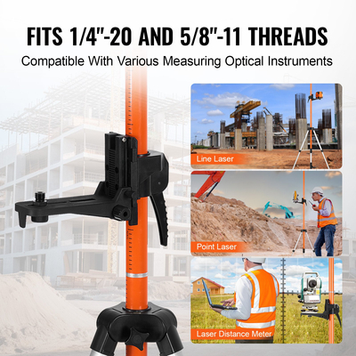 VEVOR Laser Level Tripod 1/4"-20 & 5/8"-11 Thread 40,94-133,85 in Height Adjust